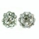 Resin rhinestone shamballa kraal 10x12mm Silver grey